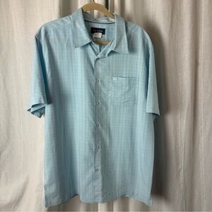 Cova Blue Button-Up Casual Shirt Mens Short Sleeve Pocket Size XL